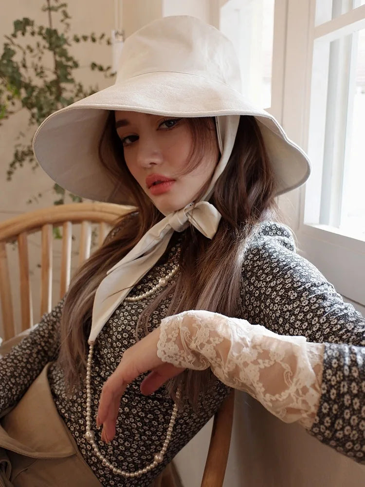 Women's Wide Brim Bucket Hat